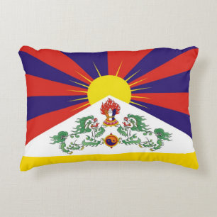 Tibet & Snow Lions, Flag - Himalayas Accent Pillow
