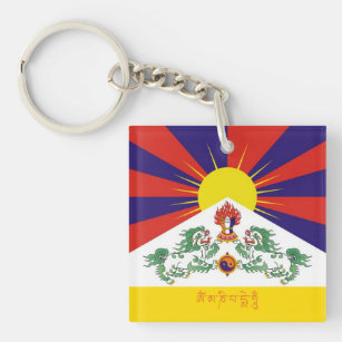 Tibet & Snow Lions flag, mantra- The Himalayas Keychain