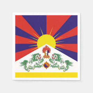 Tibet & Snow Lions flag, mantra- The Himalayas Napkins