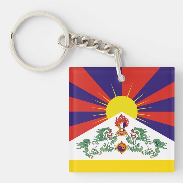 Tibet & Snow Lions flag - The Himalayas Keychain (Front)