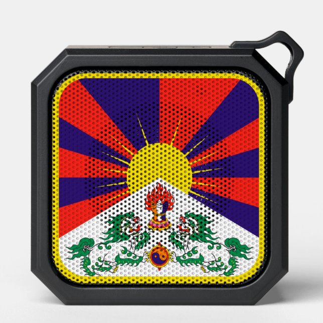 Tibet & Snow Lions, Tibetan flag Bluetooth Speaker (Front)