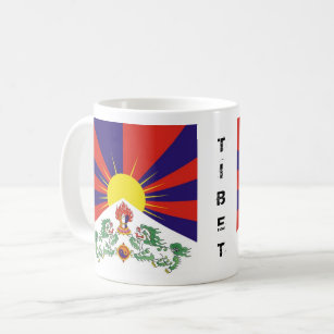 Tibet, Snow Lions, Tibetan flag - The Himalayas Coffee Mug