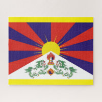 Tibet & Snow Lions, Tibetan flag - The Himalayas Jigsaw Puzzle