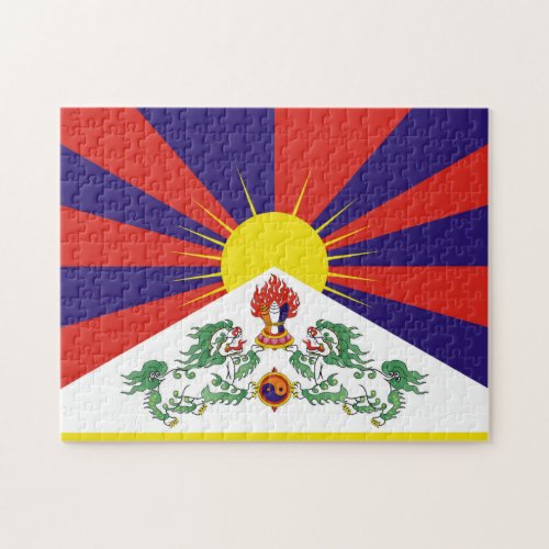 Tibet  Snow Lions Tibetan flag _ The Himalayas Jigsaw Puzzle