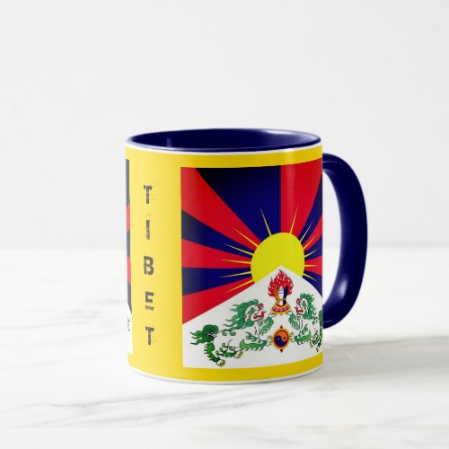 Tibet Snow Lions Tibetan flag _ The Himalayas Mug