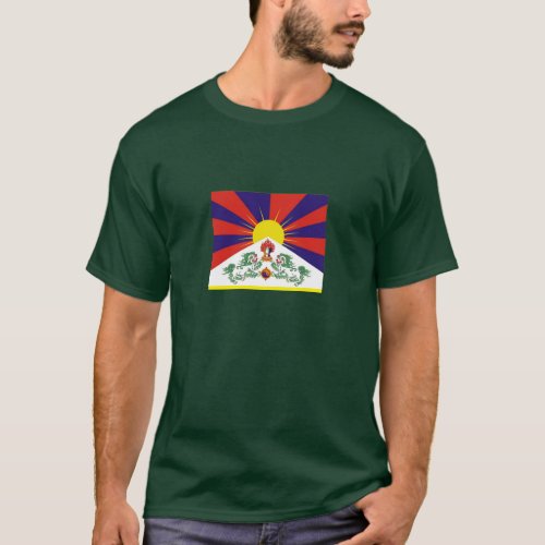 Tibet  Snow Lions Tibetan flag _ The Himalayas T_Shirt