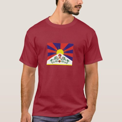 Tibet  Snow Lions Tibetan flag _ The Himalayas T_Shirt