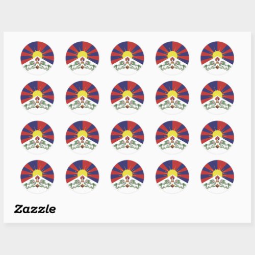 Tibet sticker Tibetan Flag patriotic  Himalayas Classic Round Sticker