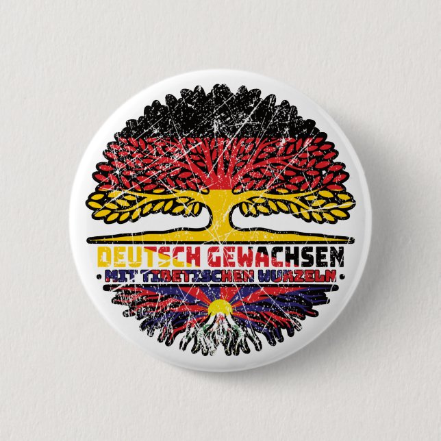 Tibet Tibetan Deutsch Deutschland Baum Wurzel Button (Front)