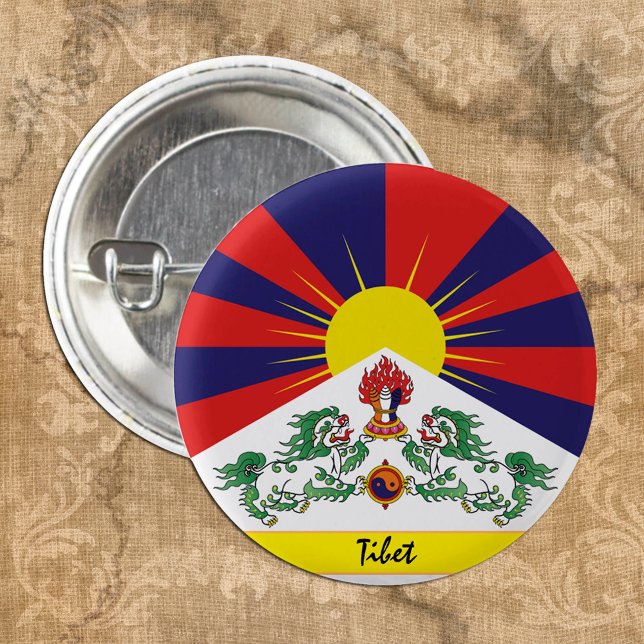 Tibet & Tibetan Flag fashion travel / Himalayas Button (Creator Uploaded)