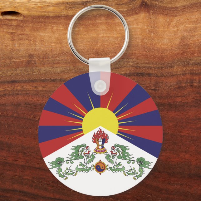 Tibet & Tibetan Flag fashion, travel / Himalayas Keychain (Front)