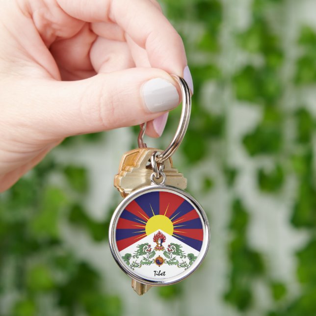 Tibet & Tibetan Flag fashion travel / Himalayas Keychain (Hand)