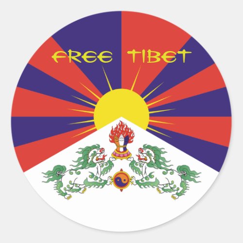 TibetTibetan Flag Free Tibet Classic Round Sticker