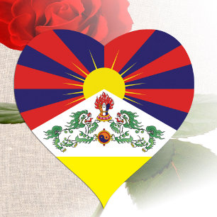 Tibet & Tibetan Flag travel heart / Himalayas Sticker