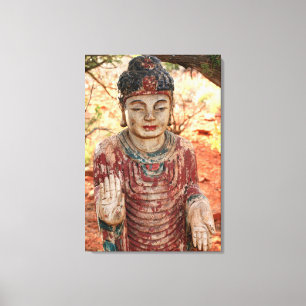 tibetan buddha wrapped canvas print