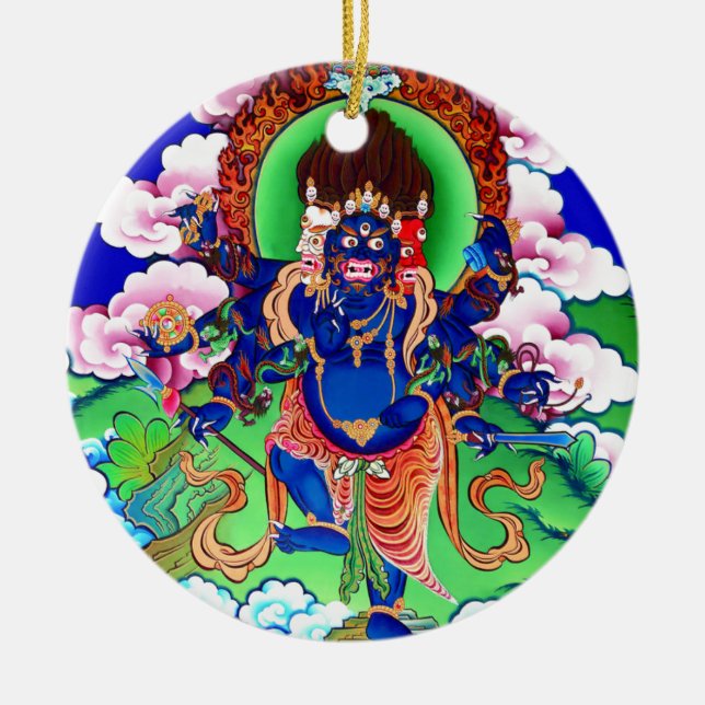 Tibetan Buddhism Buddhist Thangka Ucchusma Ceramic Ornament (Front)