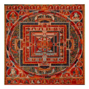 Tibetan Buddhism Mandala of the Forms of Manjushri Poster