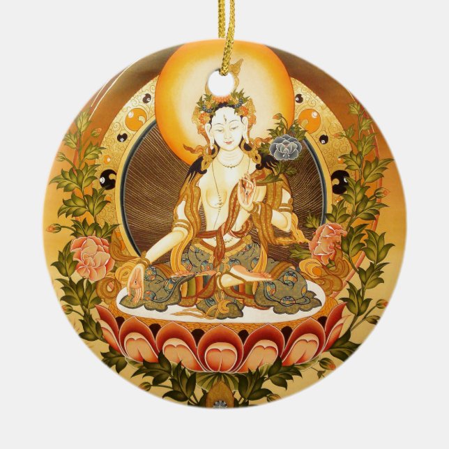 Tibetan Buddhist Art Ceramic Ornament (Front)