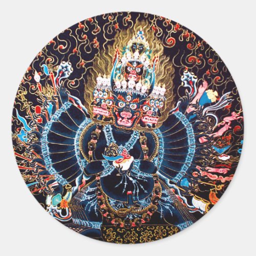 Tibetan Buddhist Art Chemckok Heruka Classic Round Sticker