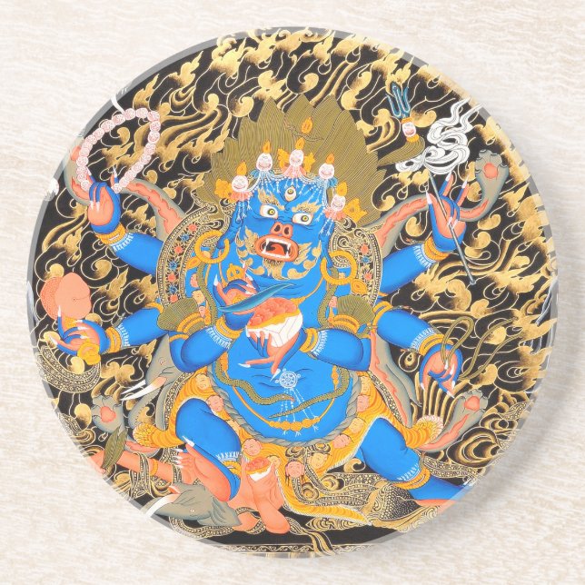 Tibetan Buddhist Art Print Sandstone Coaster (Front)