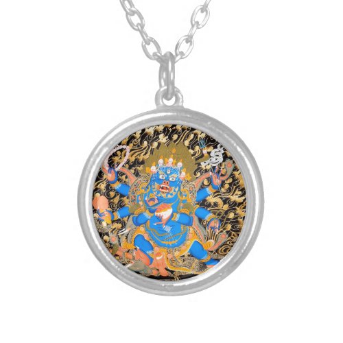 Tibetan Buddhist Art Print Silver Plated Necklace