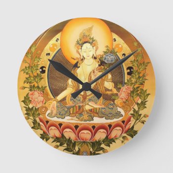 Tibetan Buddhist Art Round Clock by Anything_Goes at Zazzle
