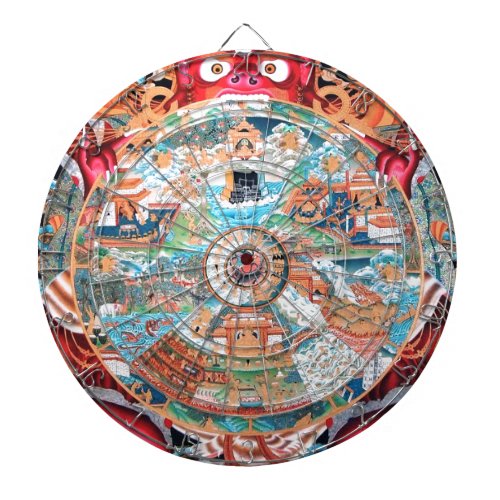 Tibetan Buddhist Art Wheel of Life Dart Board