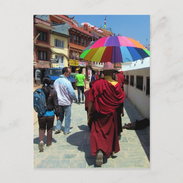 Tibetan Buddhist Monk Great Supa Boudha Kathmandu Postcard (Front)