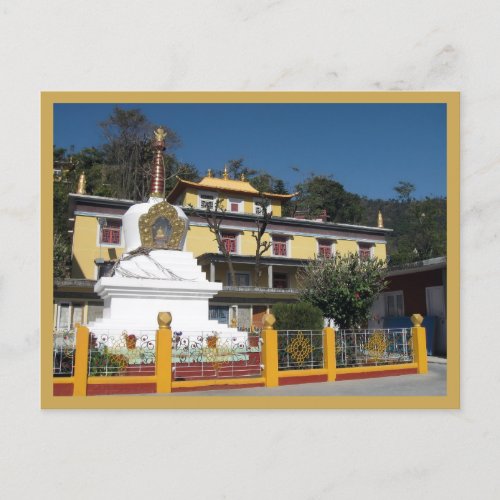 Tibetan Buddhist Stupa Temple Tashi Jong Monastery Postcard