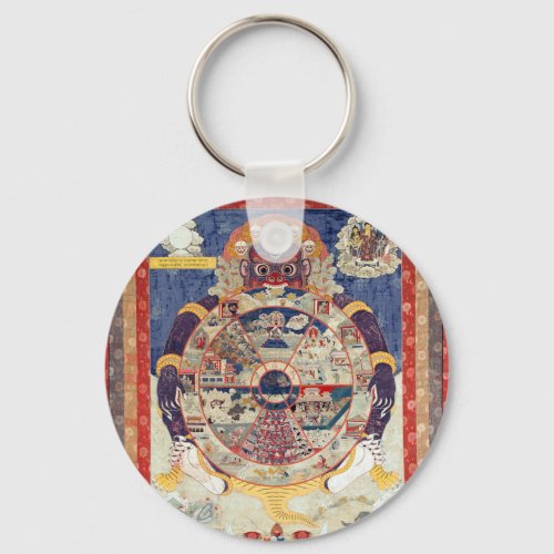 Tibetan Buddhist Wheel of Life  Keychain