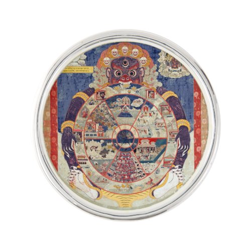 Tibetan Buddhist Wheel of Life Lapel Pin