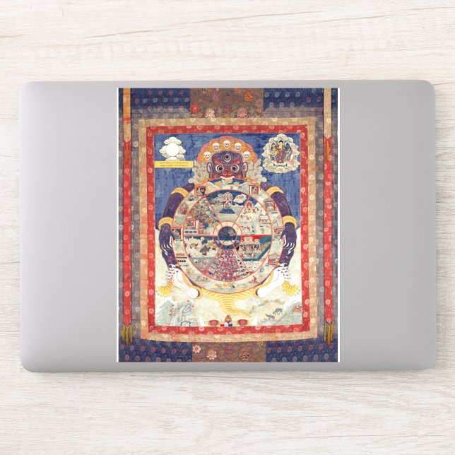 Tibetan Buddhist Wheel of Life Sticker (Computer)