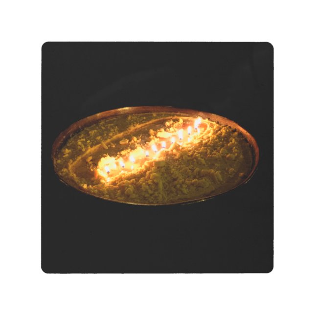 Tibetan Butter Lamp Metal Print (Front)