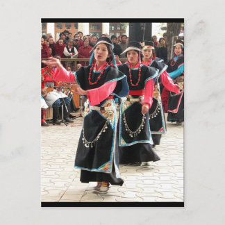 Tibetan Dancers Traditional Costume Postcard