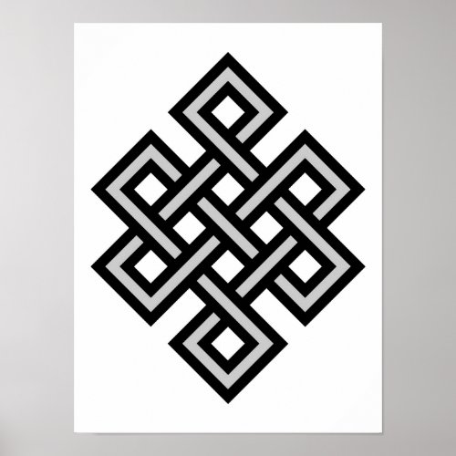 Tibetan eternity knot infinity endless symbol reli poster