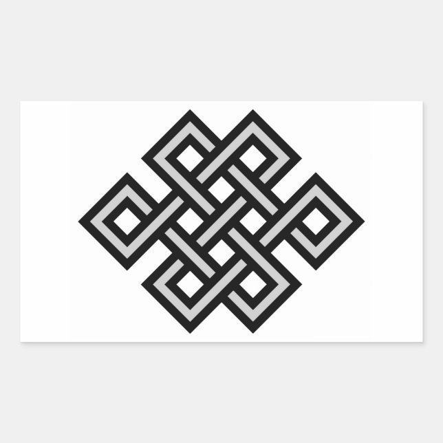Tibetan eternity knot infinity endless symbol reli rectangular sticker (Front)