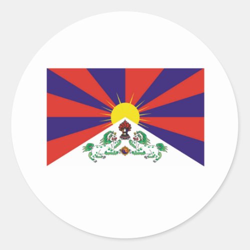TIBETAN FLAG CLASSIC ROUND STICKER