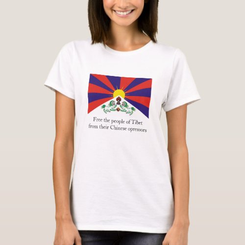 Tibetan Flag Free the people of Tibet from the T_Shirt