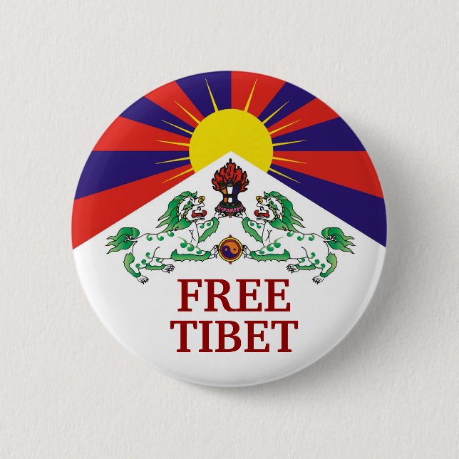 Tibetan Flag, FREE, TIBET Button (Front)