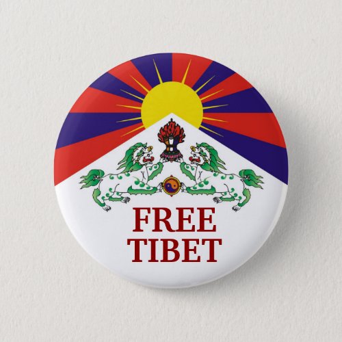 Tibetan Flag FREE TIBET Button