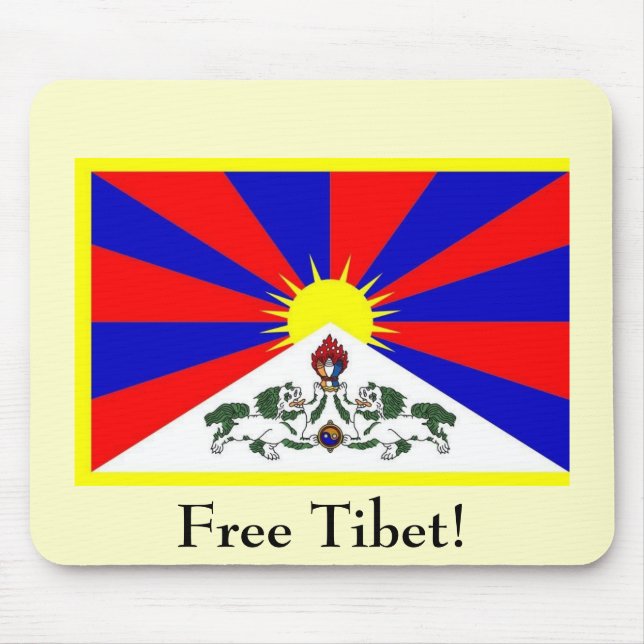 Tibetan Flag - Free Tibet! Mouse Pad (Front)