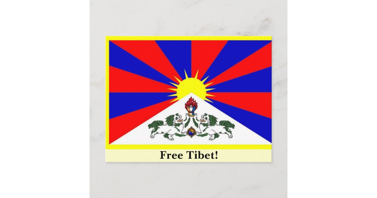 Tibetan Flag Free Tibet! Postcard Zazzle