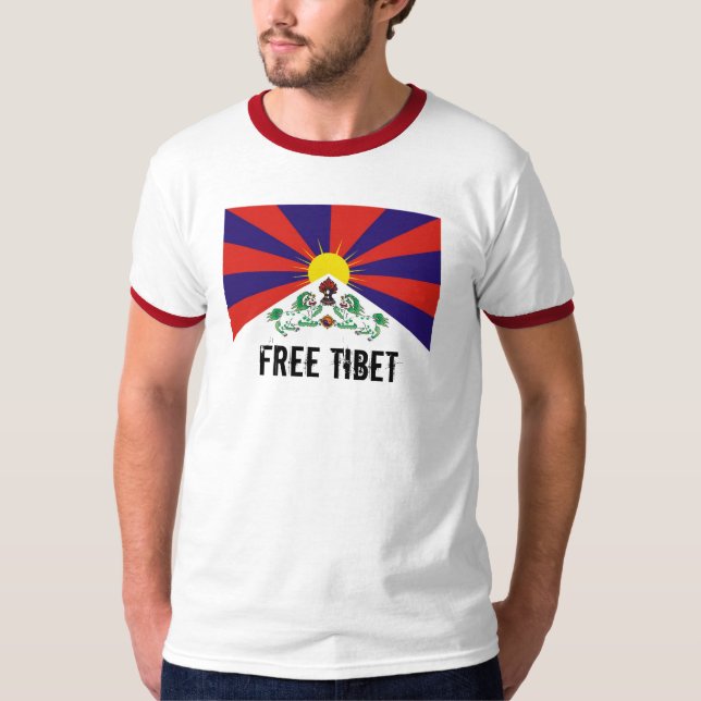 Tibetan Flag, FREE TIBET T-Shirt (Front)