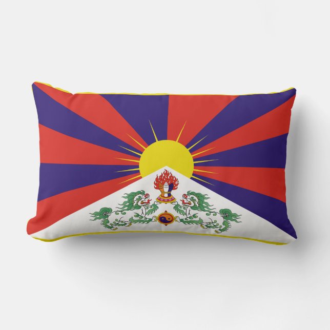 Tibetan Flag Lumbar Pillow (Front)