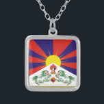 Tibetan Flag Silver Plated Necklace<br><div class="desc">Used as a symbol of the Tibetan independence movement since the 1960s.</div>