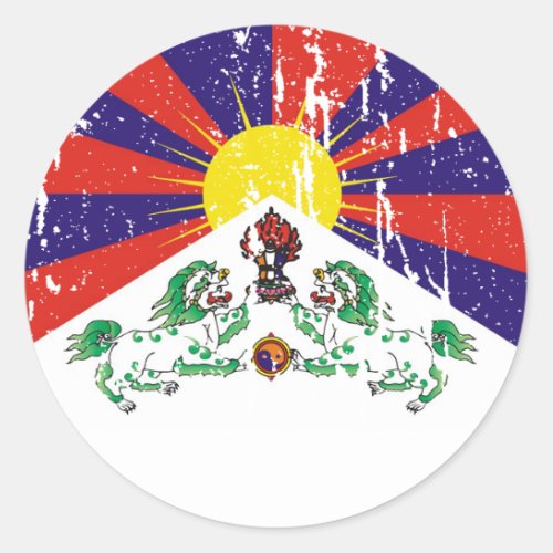 Tibetan Flag T_shirts and Apparel Classic Round Sticker