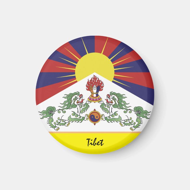 Tibetan flag & Tibet - travel Himalayas / Lhasa Magnet (Front)