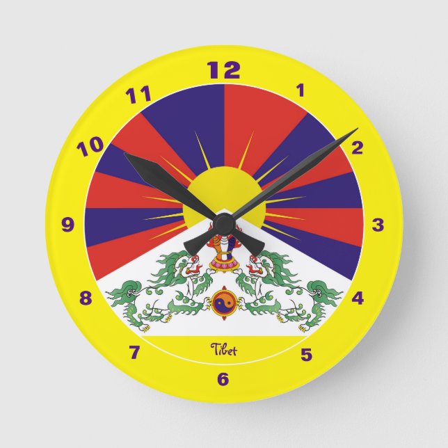 Tibetan Flag & Time Clock /Himalayas Snow Lions (Front)