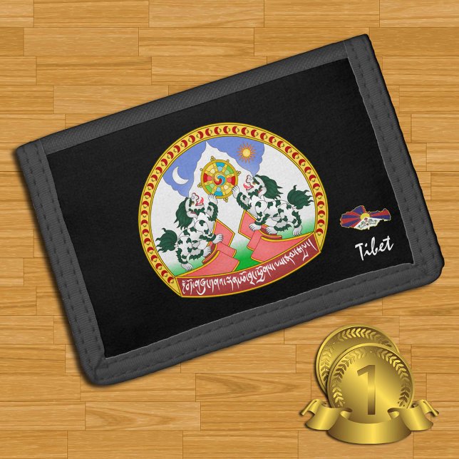 Tibetan flag wallet, emblem, Tibet fashion Trifold Wallet (Creator Uploaded)