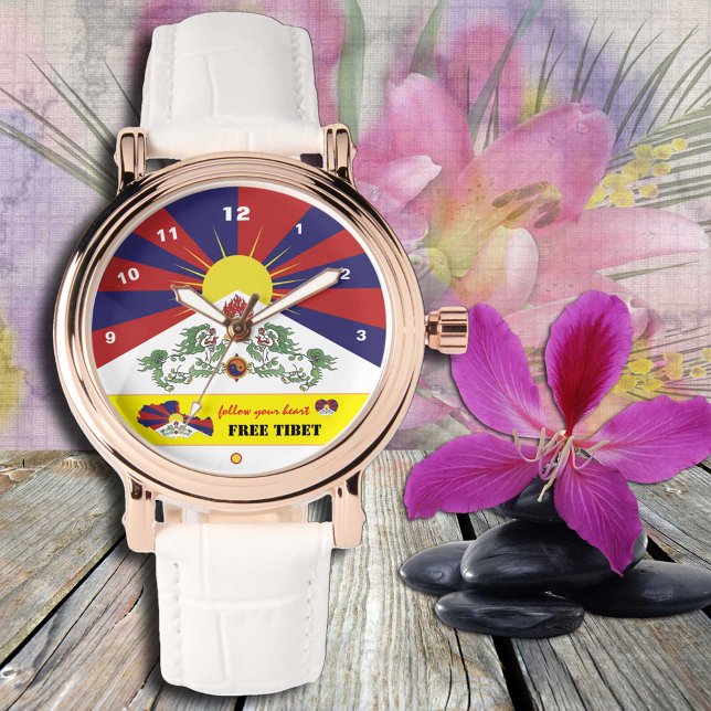 Tibetan Flag Watch, Tibet Map, Heart / Free Tibet Watch (Creator Uploaded)